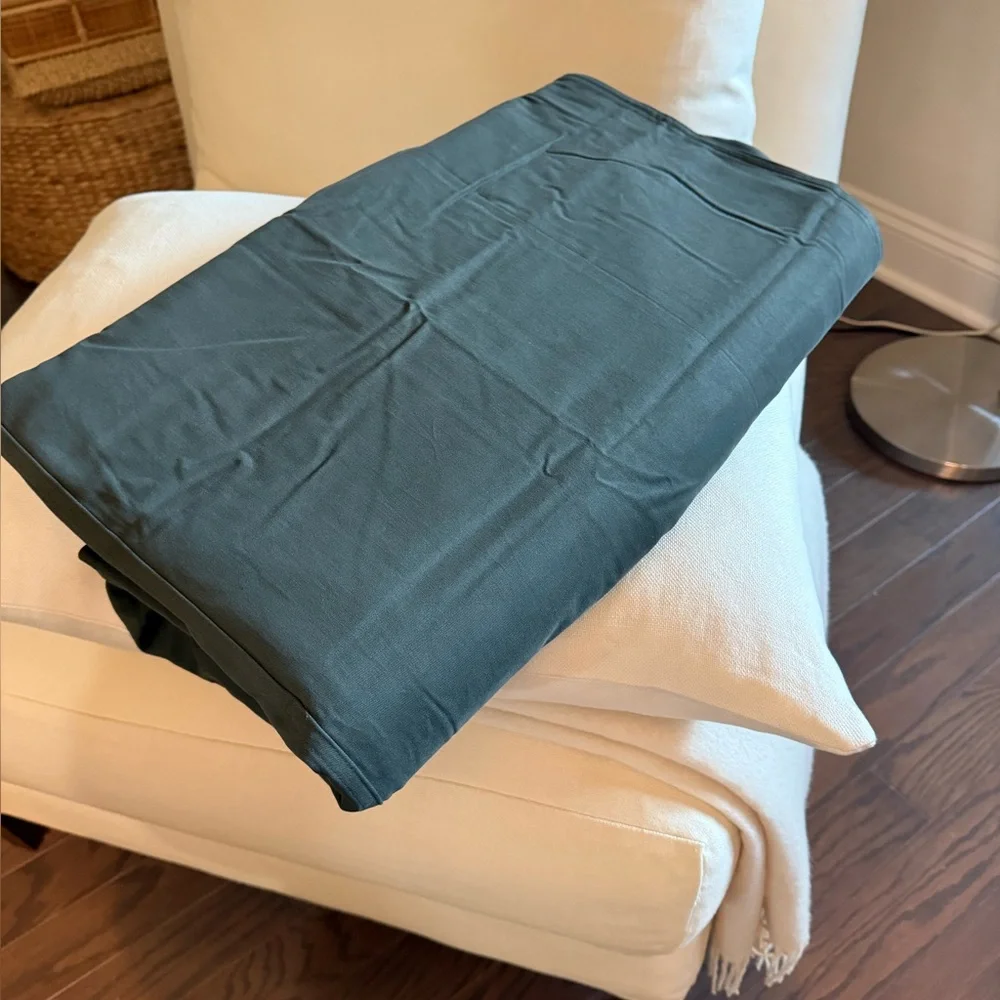 New! Eddie Bauer Home Olive Green Cotton Twill Duvet Cover Size Full 82x86